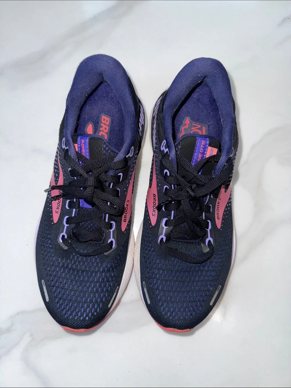 Brooks Women's Running Sneakers - Navy with Pink & Purple Accents